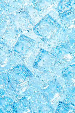Refreshing Soda with Ice Cubes Summer Background