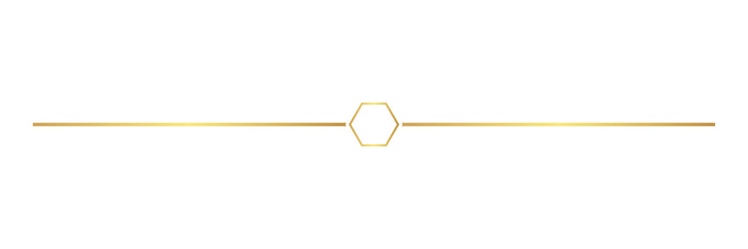 Elegant Gold Decorative Divider Line Isolated on Transparent Background PNG