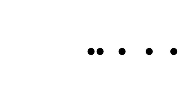 White dots loading animation on dark background. Animated loader for , cartoons, tv channels.