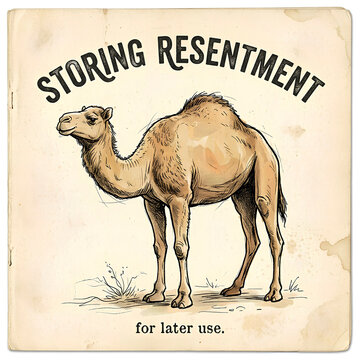 Camel &mdash; "STORING RESENTMENT." / "for later use."