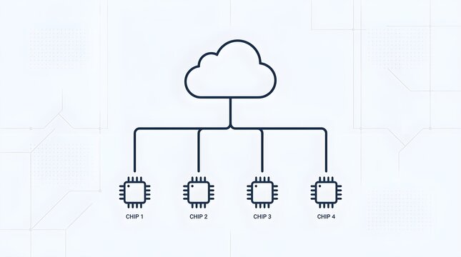 Distributed System Architecture with Cloud and Connected Chips for Data Processing