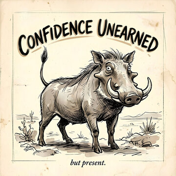Warthog &mdash; "CONFIDENCE UNEARNED." / "but present."