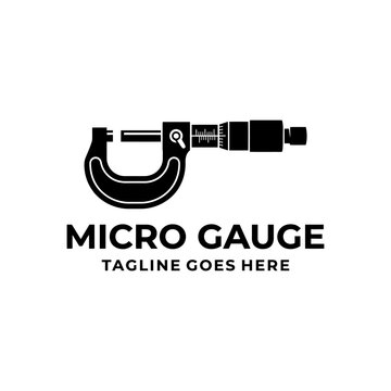 Mechanical gauge logo for manufacturing, technical workshops, and quality control branding.
