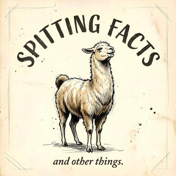 Llama &mdash; "SPITTING FACTS." / "and other things."
