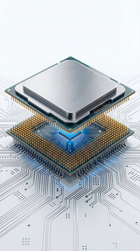Innovative industrial automation concept featuring interconnected smart devices surrounding a central mechanical system. Perfect for Industry 4.0, smart manufacturing, engineering, automation processe
