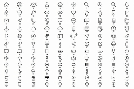 Set of simple black heart icons and shapes for creative design projects