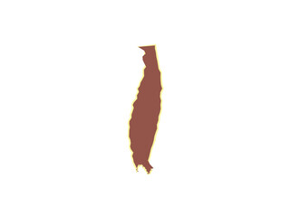A detailed brown silhouette of a single dried tropical plantain fruit slice © Scangrad
