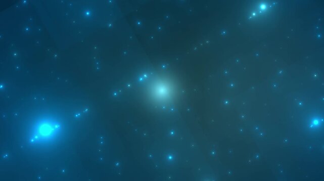 Digital Cosmic Starfield Background with Shimmering Blue and Teal Particles