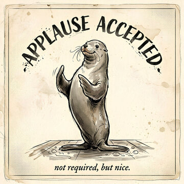 Sea Lion &mdash; "APPLAUSE ACCEPTED." / "not required, but nice."