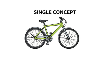 Fototapeta premium Modern green urban bicycle on white background