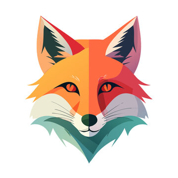 Low poly fox face vector illustration