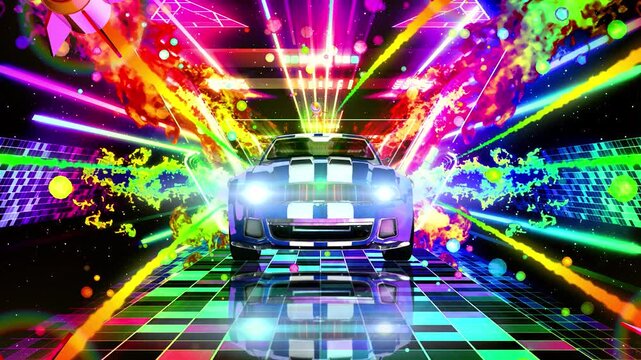 Synthwave Runaway Car