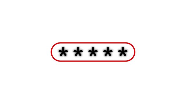 Password animated icon on white background