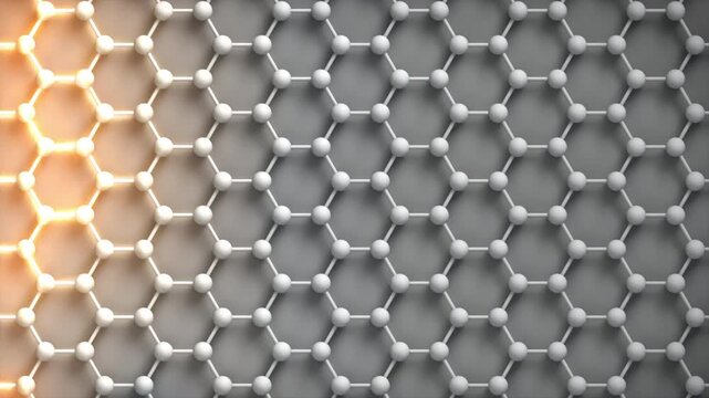 Graphene heat dispersion conductivity loop Grey. This nano technology 3D animation represents thermal conductivity.