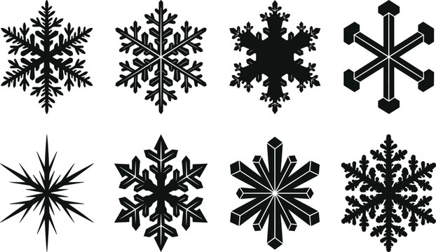 Christmas winter holiday gingerbread men cookies black silhouettes vector icons set with baking themes