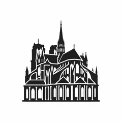 Fototapeta premium Gothic Cathedral Silhouette Architectural Design.