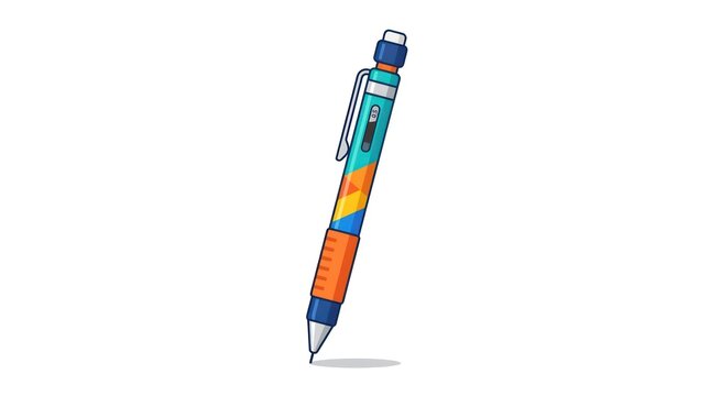 Mechanical pencil vector icon. Colorful stationery tool for writing and technical drawing.