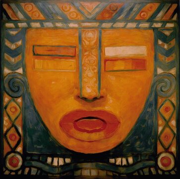 Representaci&oacute;n de un rostro Muisca precolombino de Colombia