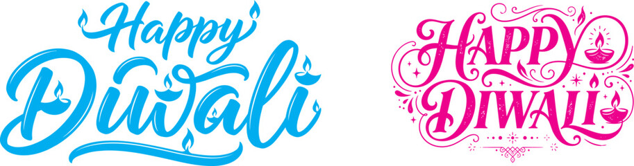 Happy diwali day elegant calligraphy festive decorations for celebrations © Ragia