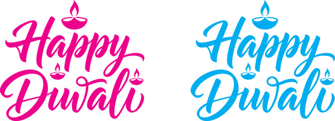 Happy diwali day vibrant calligraphy greetings for festive celebrations © Ragia