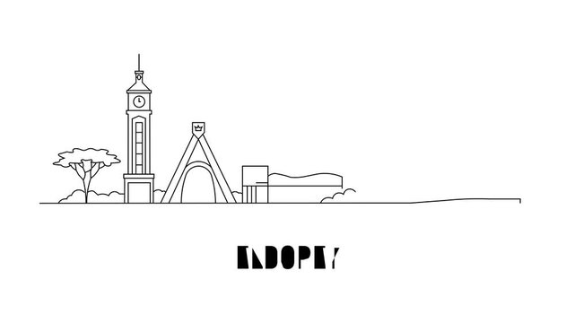 Minimalist cityscape of Eldoret, Kenya