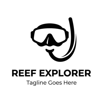 Minimalist diving gear symbol ideal for aquatic sports and ocean tourism identities.