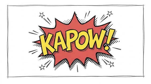 Kapow! Comic Book Style Word Bubble Pop Art Explosion Effect