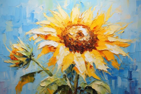 Sunflower painting art plant.