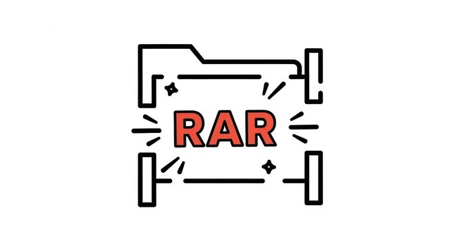 RAR File Icon | Compressed Data Folder | Archive Symbol
