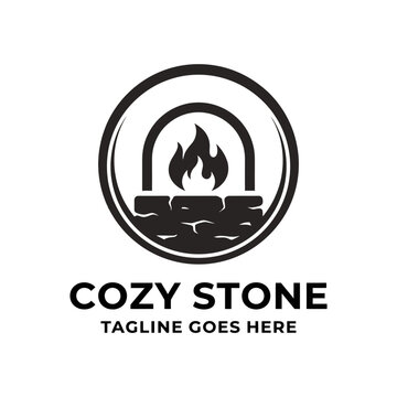 Warm interior design emblem representing home comfort, heating, and cozy hospitality.