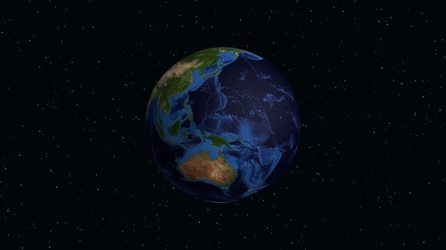 3D Earth Animation Zooming into Denpasar Bali Indonesia in Space