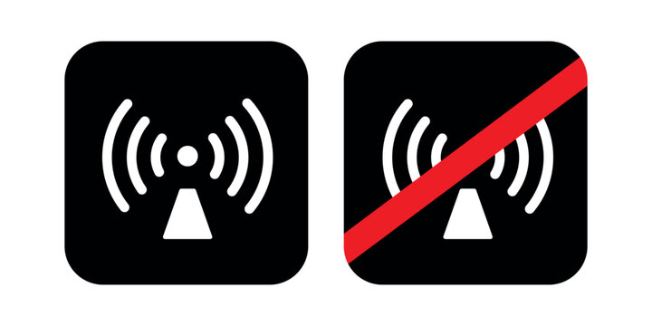 Non-Ionizing Electromagnetic Radiation and Restriction Symbols for RF Safety, Wireless Signal Warning and Equipment Labeling
