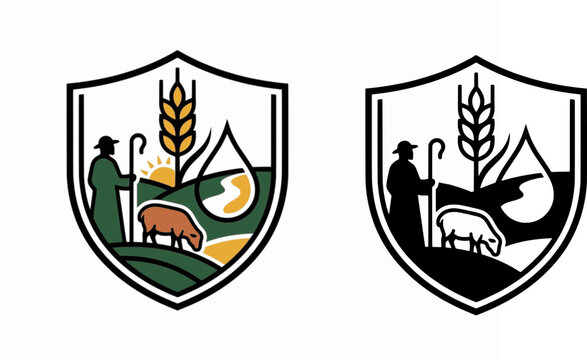 Minimalist Flat Eco-Friendly Farming Organic Livestock Sustainability Graphic Icon, "Created with AI assistance and manually refined."