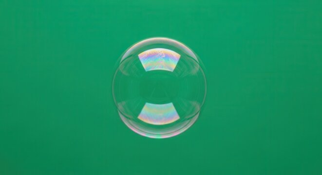 soap bubble on green background