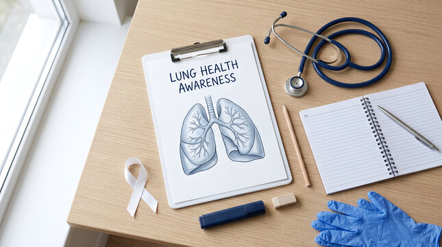 Minimal healthcare awareness background for World Lung Cancer Day, respiratory health campaigns, hospital advertising, public education, and corporate wellness communication.