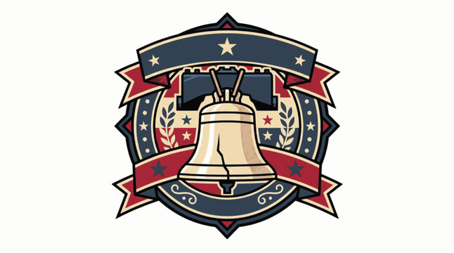 Isolated Liberty Bell USA 250th Anniversary Civic Celebration Vector Badge, "Created with AI assistance and manually refined."