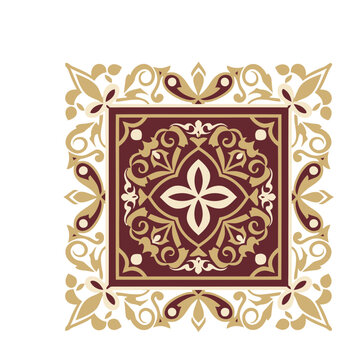 Ornate Square Floral Motif