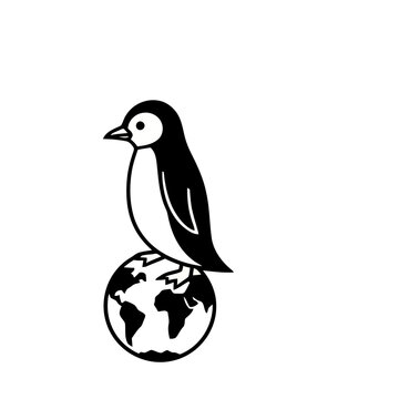 Penguin on Earth illustration