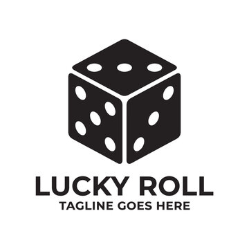 Three-dimensional die symbol for gaming, casinos, and board game branding.