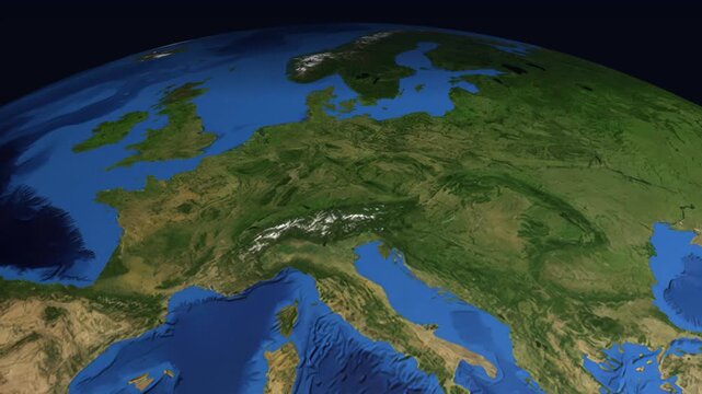 Animated Flight Path from Paris France to Guangzhou China on Earth Globe