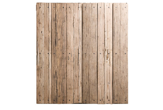 Wooden Trestle table isolated on white background. 3d rendering. top view. 