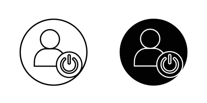 User account power management and settings vector icon with management settings adminstration security interface