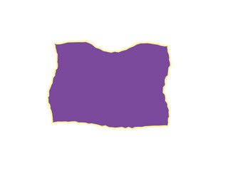 Obraz premium A vibrant purple shape with a distinctive rough yellow edge border outline