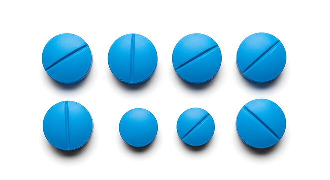 Five blue circle icons in a row