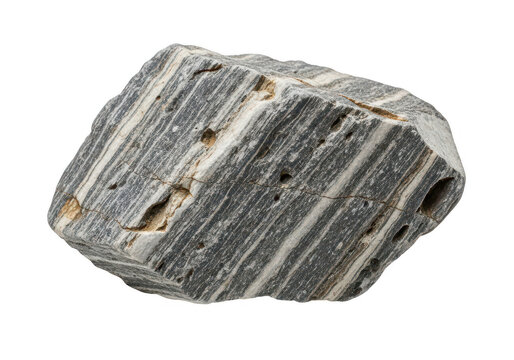 A single piece of broken grey concrete rubble with visible texture and rough edges isolated on transparent background