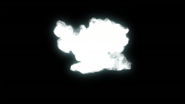 Frost cinematic sprawling vapor field with erupting luminous particle turbulence
