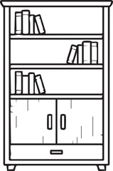 Obraz premium Bookshelf Cabinet black icon