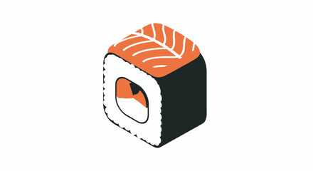 Fresh salmon sushi roll with nori seaweed and rice © ANDU