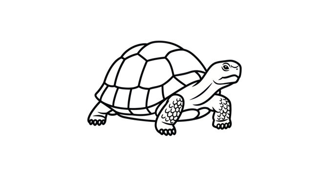 Detailed tortoise outline showing shell patterns and texture