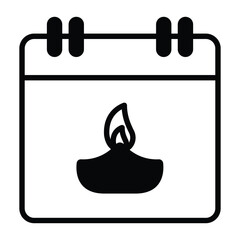 Fototapeta premium Diwali Date Vector Icon which can easily modify or edit